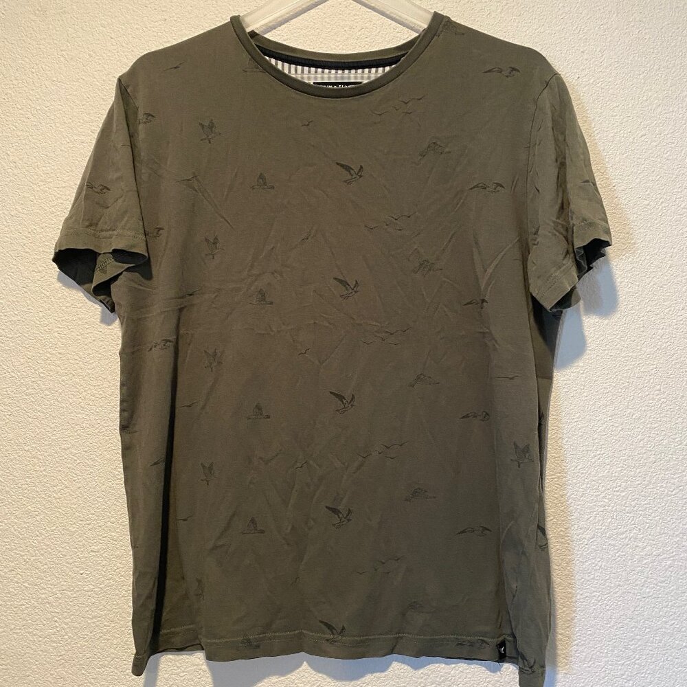 Denim & Flower Ricky Singh‎ Olive Green Seagull Tee Medium